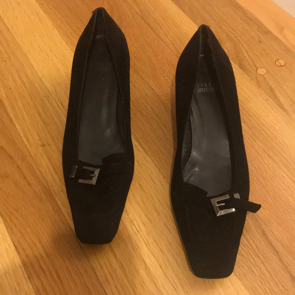 Stuart Weitzman short heel. Black suede